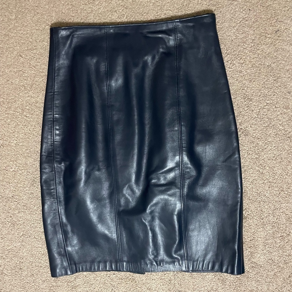 Blue vegan Leather Pencil Skirt‎ Size Small